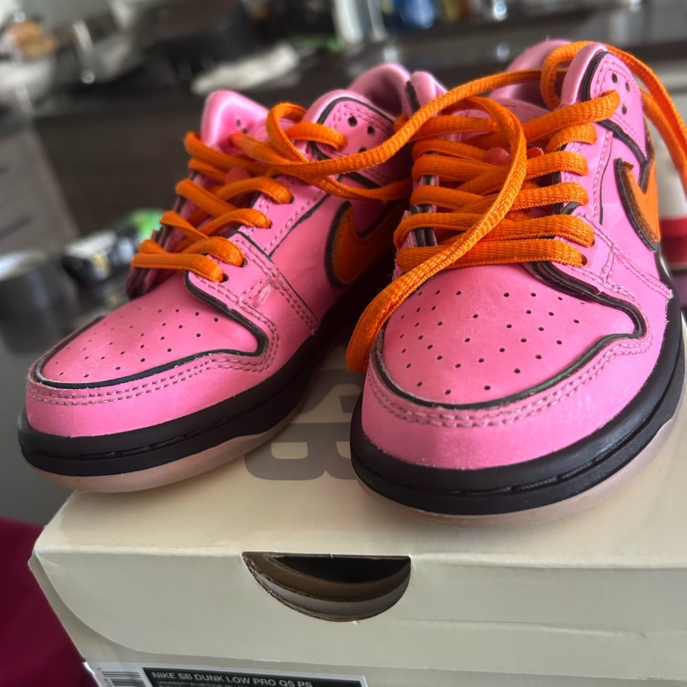 Nike Kids Pink and Orange Sneakers powepuff dunks